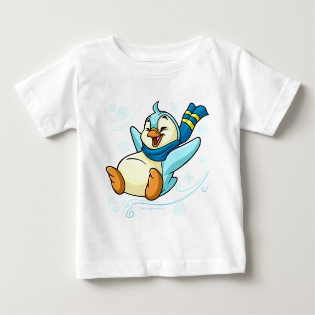 Blue Bruce sliding across ice Baby T-Shirt (Front)