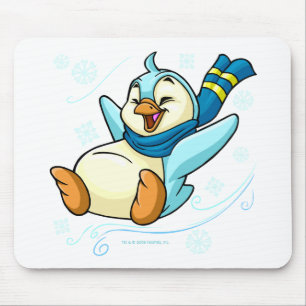 Blue Bruce sliding across ice Mouse Pad