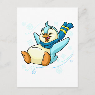 Blue Bruce sliding across ice Postcard