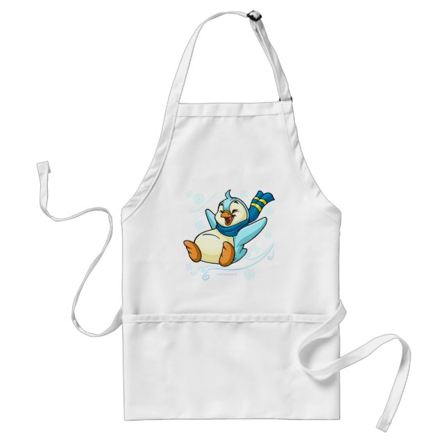 Blue Bruce sliding across ice Standard Apron (Front)