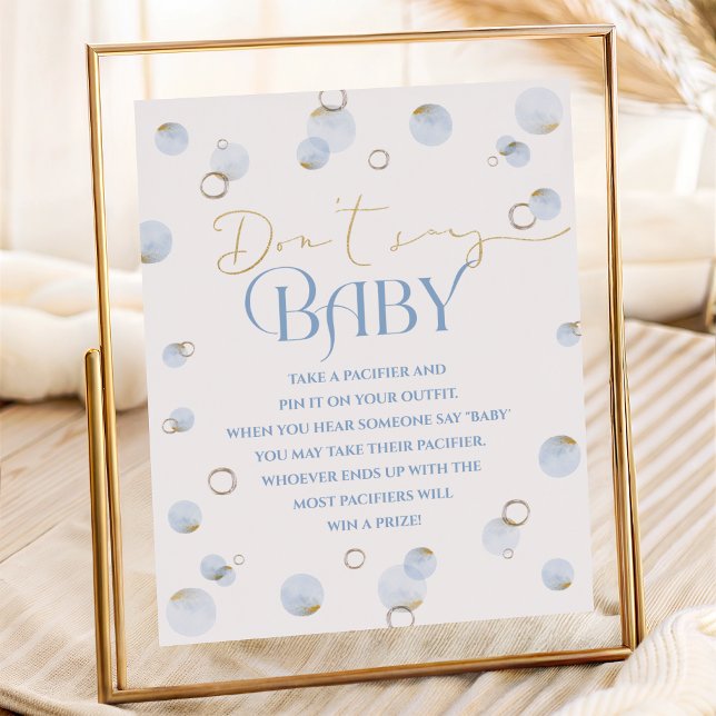 Blue Brunch Bubbly and Baby Shower Don't Say Baby Poster (Blue Brunch Bubbly and Baby Shower Don't Say Baby Poster)