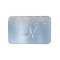 Blue Brushed Metal Silver Glitter Monogram Name