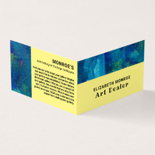 Blue Brushstrokes, Art Dealer, Detailed Business Card
