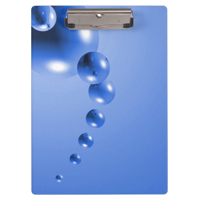 Blue Bubble Abstract Clipboard (Front)