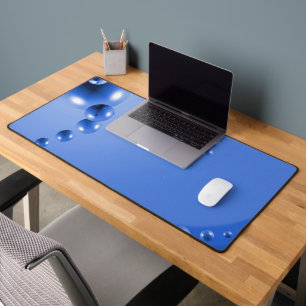 Blue Bubble Abstract Desk Mat