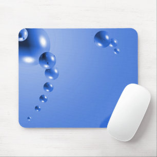 Blue Bubble Abstract Mouse Pad