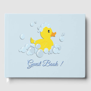 Blue Bubble Bath Baby Boy Shower Guest Book