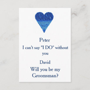Blue Bubble Heart Will You Be My Groomsman? Invitation