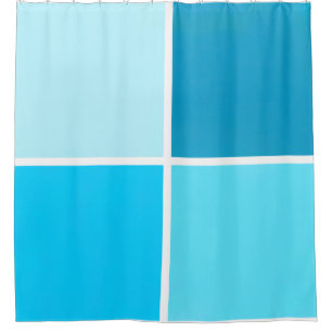 Blue Bubble Squares Shower Curtain