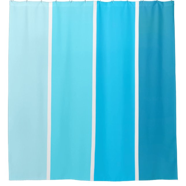Blue Bubble Stripes Shower Curtain (Front)