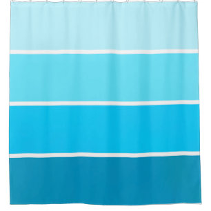 Blue Bubble Stripes Shower Curtain