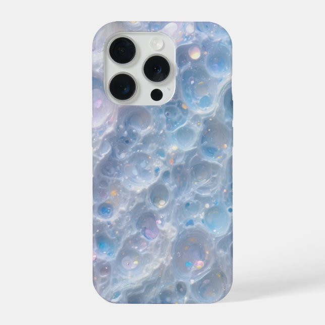 Blue Bubble Texture iPhone 15 Pro Case – Aesthetic (Back)