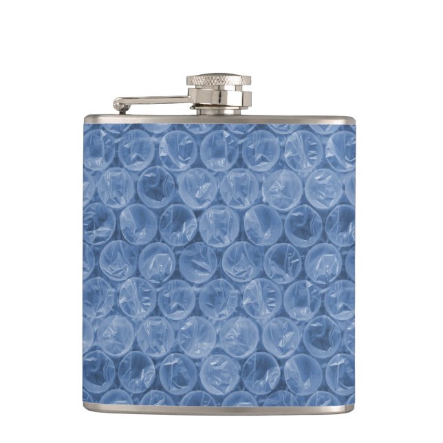 Blue bubble wrap hip flask (Front)