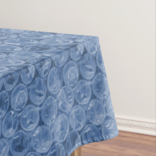 Blue bubble wrap tablecloth