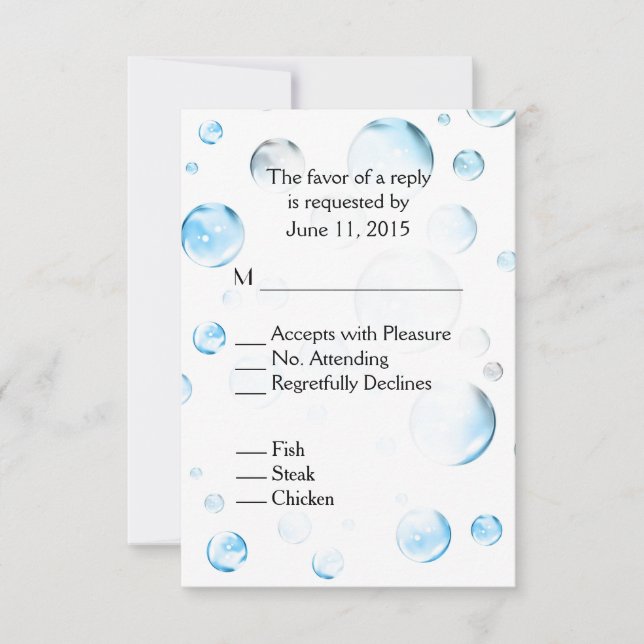 Blue Bubbles Baby Shower RSVP Card (Front)