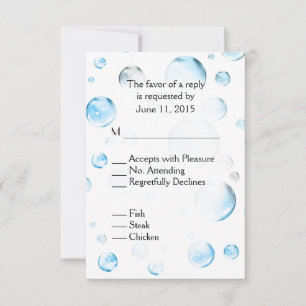 Blue Bubbles Baby Shower RSVP Card
