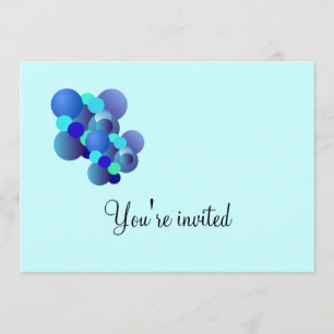 Blue Bubbles Birthday Party Invitation