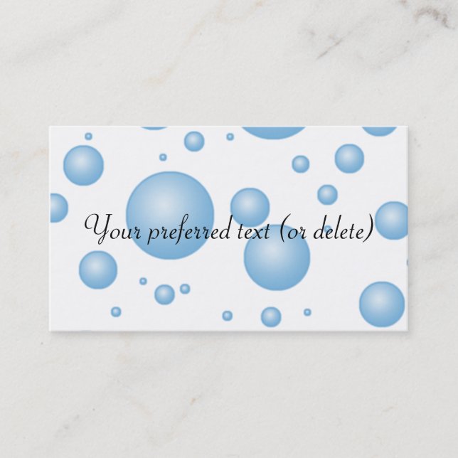 Blue Bubbles Business Cards Template (Front)