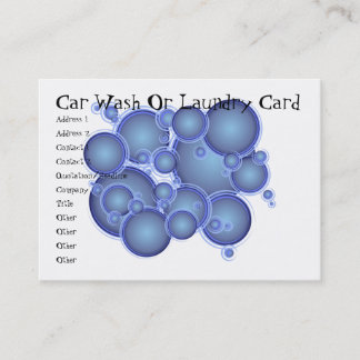 Blue Bubbles Car Wash Or Laundry Card