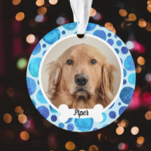 Blue bubbles |  Custom Dog Photo Ornament