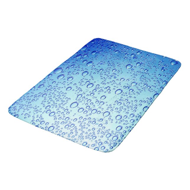 Blue Bubbles Design for Large-Bath-Mat Bath Mat (Angled)