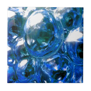 Blue Bubbles Glass Silver Sound Personalise It Tile
