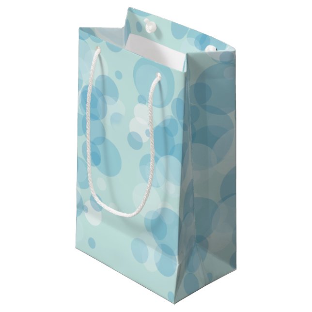 Blue Bubbles Small Gift Bag (Front Angled)