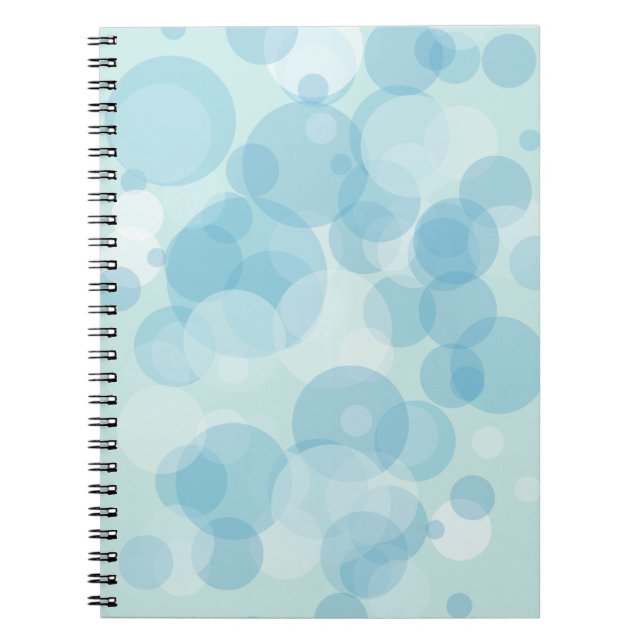 Blue Bubbles Spiral Notebook (Front)
