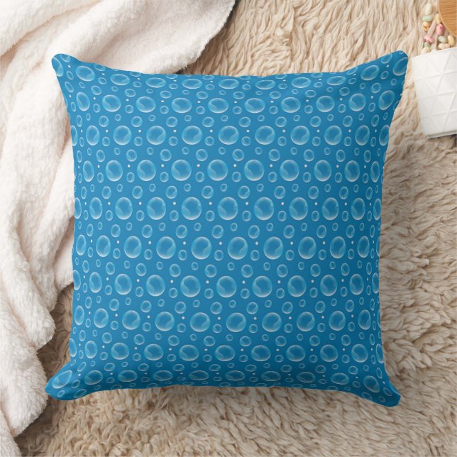 Blue Bubbles Throw Pillow (Blanket)