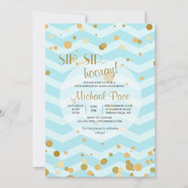 Blue Bubbly Invitation (Front)