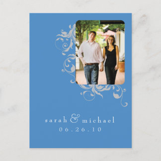 Blue Bucket Photo Save the Date 04 Announcement Postcard