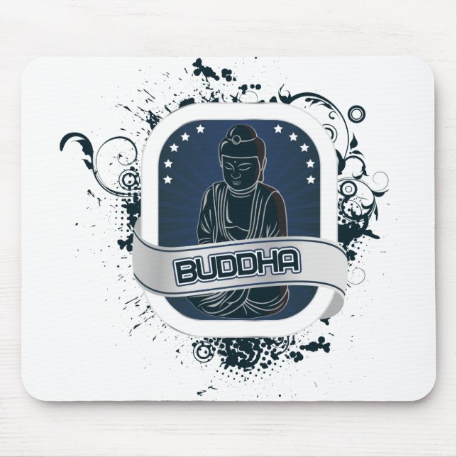 Blue Buddha Art Mouse Pad (Front)