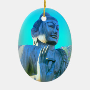 blue buddha ceramic tree decoration