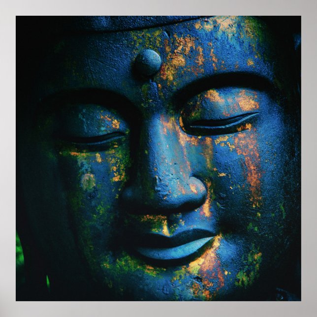 Blue Buddha Om Peace Poster (Front)