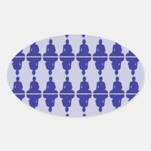 Blue Buddha Oval Sticker