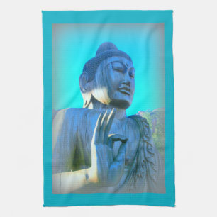 blue buddha tea towel