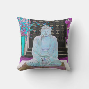 Blue Buddha Throw Pillow