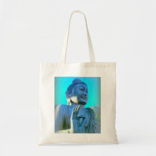 blue buddha tote bag