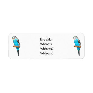 Blue budgerigar bird cartoon illustration