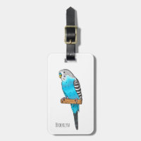 Blue budgerigar bird cartoon illustration