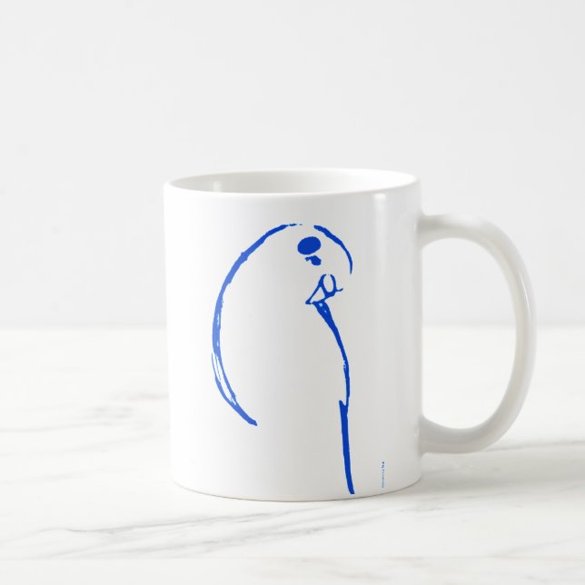 Blue Budgerigar Mug (Right)