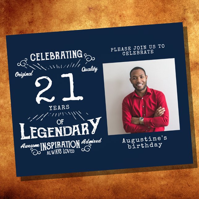 Blue Budget 21st Birthday Invitation Flyer (Creator Uploaded)