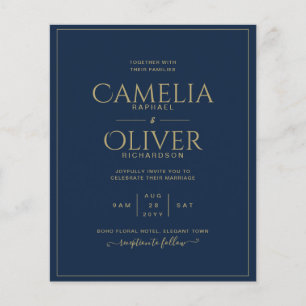 BLUE BUDGET Modern Elegant Classic Wedding Flyer