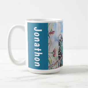 Blue Budgie Budgies Parrots Husbands Mens Name Coffee Mug