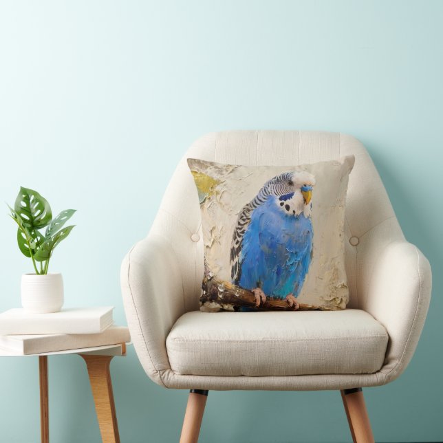 Blue Budgie Cushion (Chair)