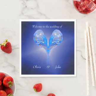 Blue budgie napkins