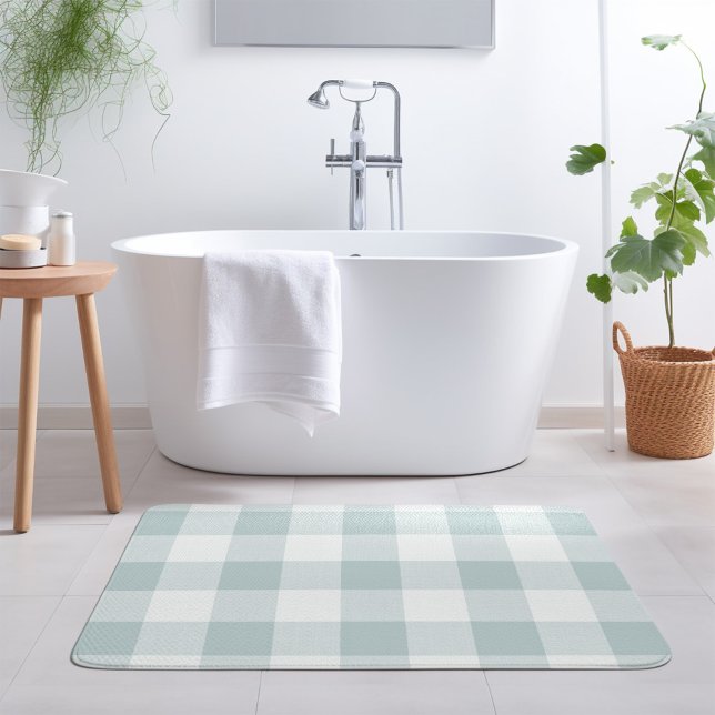 Blue Buffalo Check | Modern Farmhouse Bath Mat (Creator Uploaded)