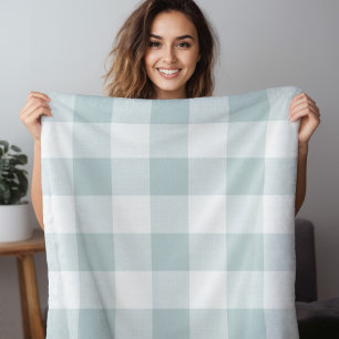 Blue Buffalo Check Modern Farmhouse Decor Fleece Blanket