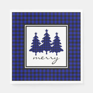 Blue Buffalo Check Pine Trees Napkin