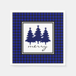 Blue Buffalo Check Pine Trees Napkins